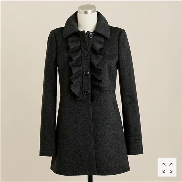 J. Crew Jackets & Blazers - J. Crew Ruffle Front Wool Coat J. Crew Jackets & Blazers - J. Crew Ruffle Front Wool Coat